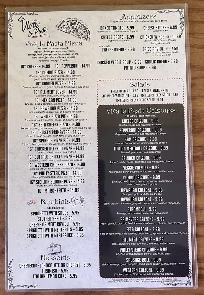 Viva La Pasta Menu image 1