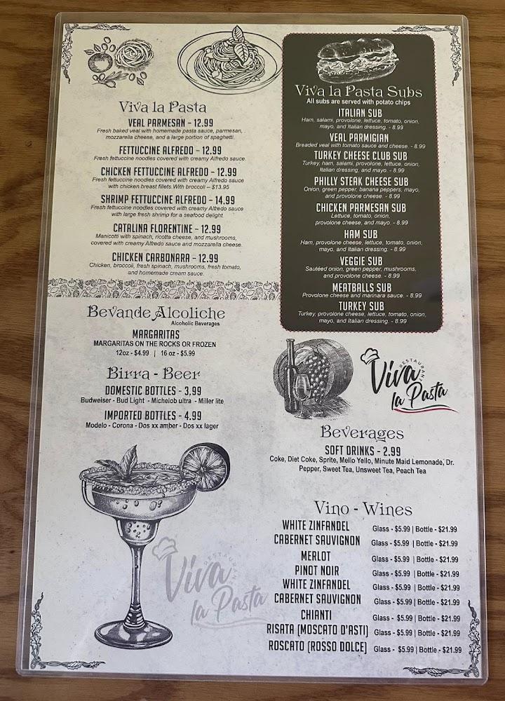 Viva La Pasta Menu image 2